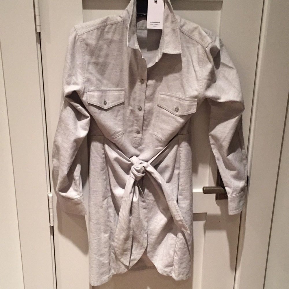 Club Monaco NWT flannel shirt dress. - Picture 3 of 4